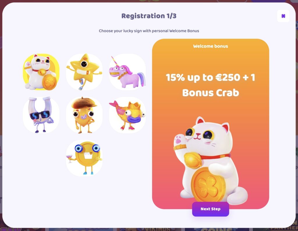 registrace u 7Signs casina