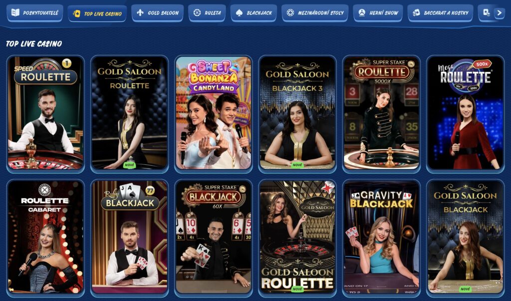 Sekce live casina SGcasino