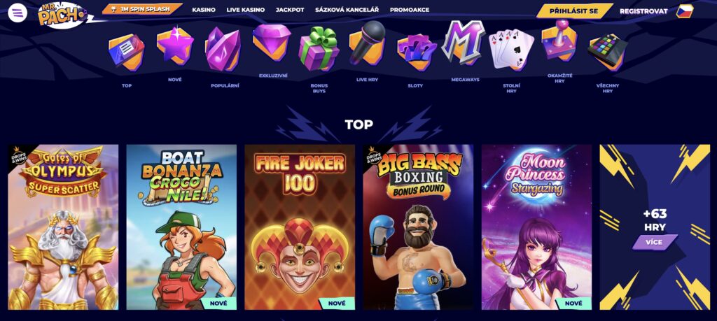 MrPacho nabídka her casino