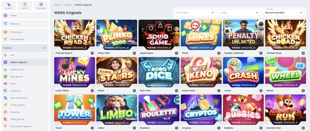 Weiss casino nabídka her