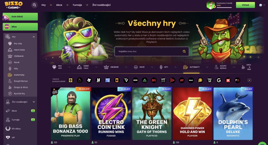 Bizzo casino nabídka her